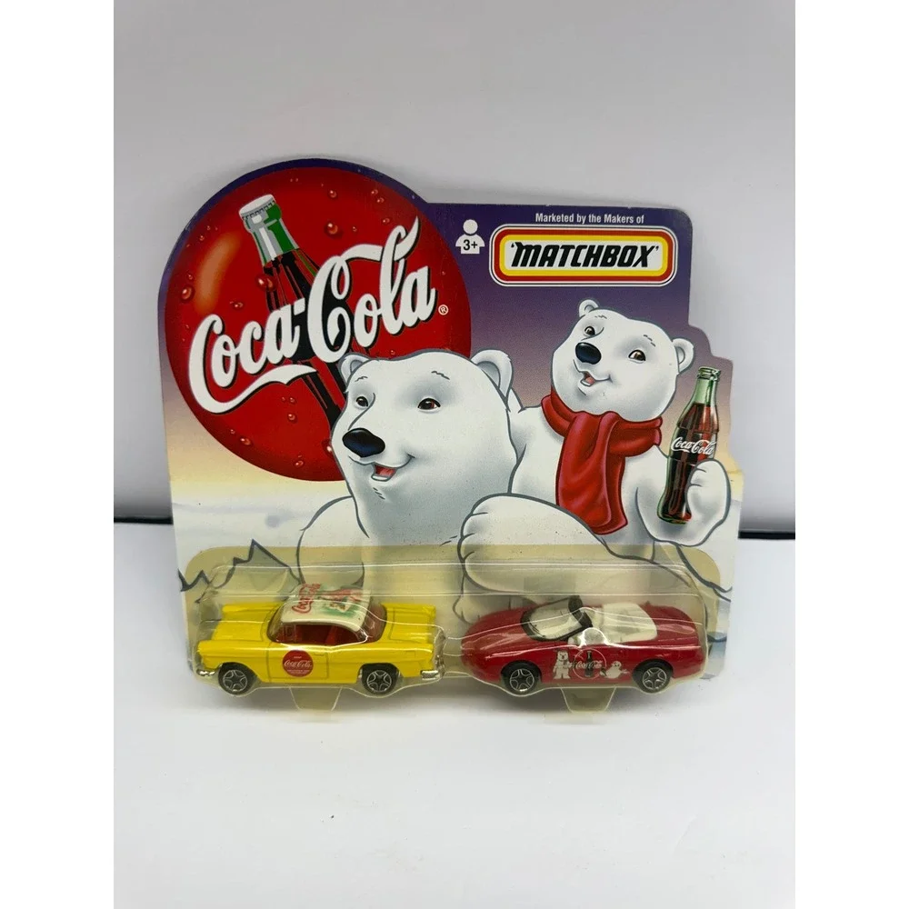 Matchbox Coca-Cola 2 Car Set 1955 Chevy Bel Air & Polar Bear Convertible New